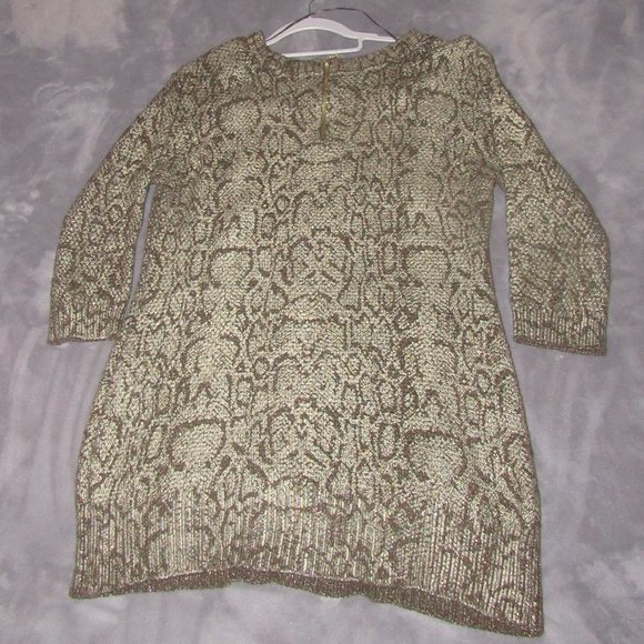 INC International Concepts Metallic Snake-Print Tunic Sweater ~ Size L - Picture 13 of 13